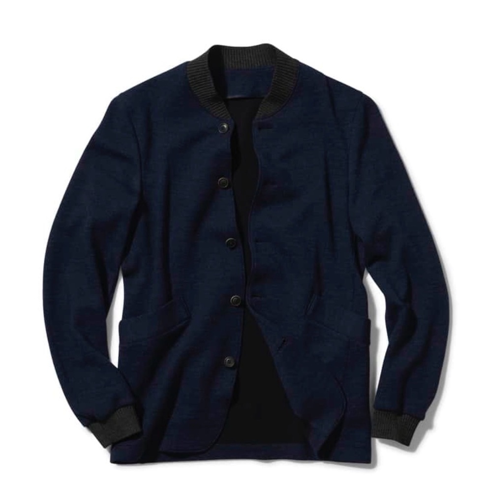Samuelsohn Men's Navy Wool Sweater Jacket Quiet Luxury Preppy Size 40 Regular